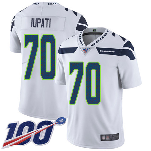 Seattle Seahawks Limited White Men Mike Iupati Road Jersey NFL Football #70 100th Season Vapor Untouchable->seattle seahawks->NFL Jersey